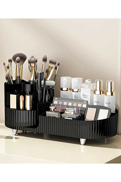 sharpdo 360 °   حامل فرش المكياج الدوار: 9 فتحات، سعة كبيرة، مثالي لطاولة الز...
