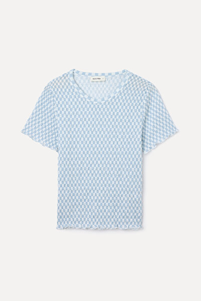 Mudo Patterned Fitted Crewneck Giped T-Shirt