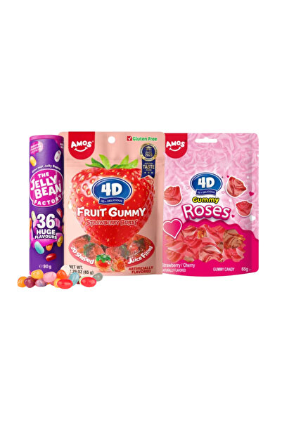 Amos 4D Strawberry Jelly Set – and Jelly Beans 36 Flavors 90g