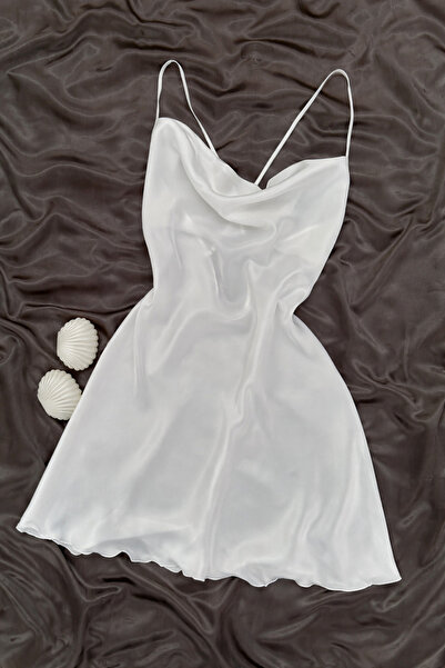 Lena Homewears Women's Degaje Collar Satin Nightgown