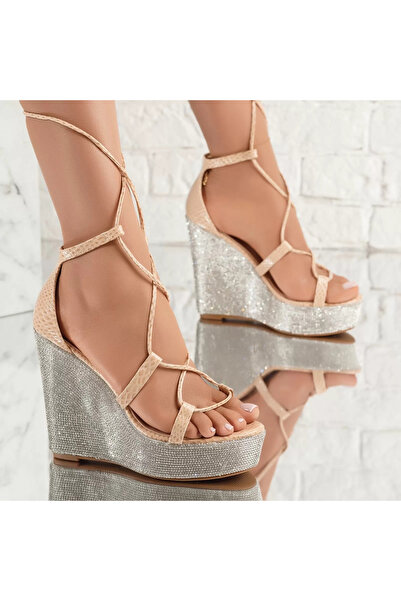 Zaira Sandale Dama cu Platforma Kali Bej #5014M - 38