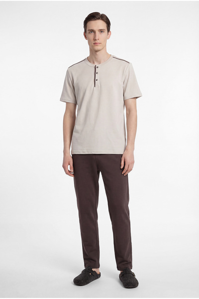 PAULMARK Men's Short Sleeve Textured Pajama Set