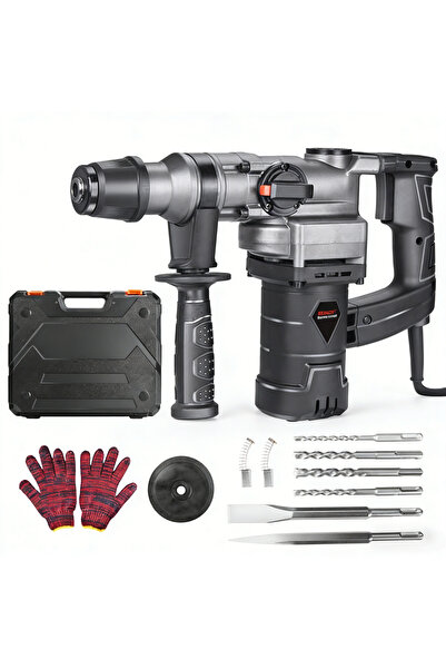 inabyte آلة حفر دوارة شديدة التحمل - تتضمن ظرف حفر مجاني، ومحول، ورأس إزميل