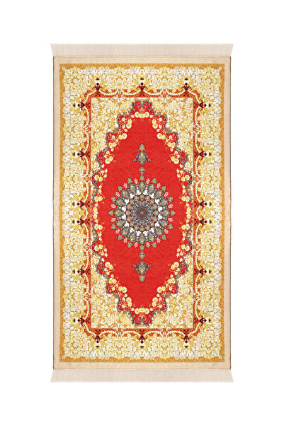 Bursa İpek Red Velvet Carpet Prayer Rug