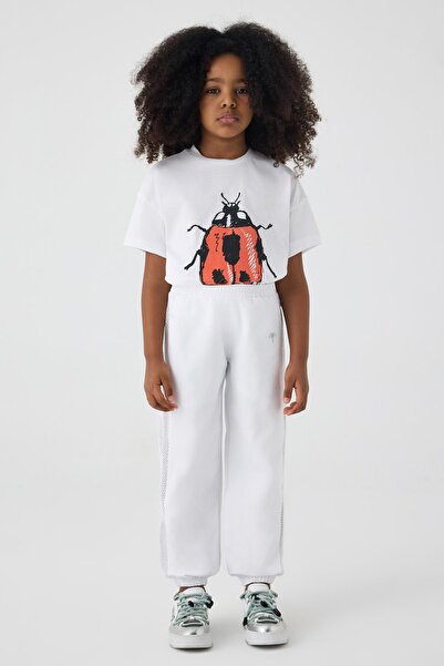 Tyess BG Store Girl's White Sweatpants