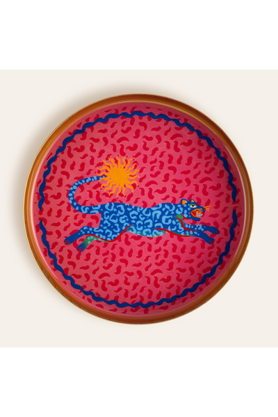 Zsa Zsa Zsu Agra Metal Dekoratif Tepsi 15x15x2 Cm Pembe