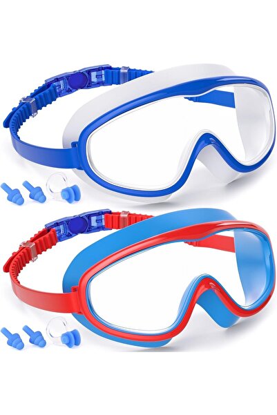 Arabest 2-Pack Kids Swimming Goggles with Nose Cover for Age 3-15, Anti-Fog W...