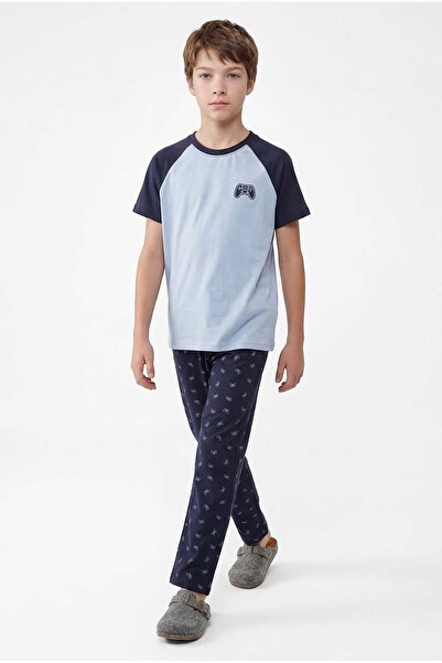 PAULMARK Момчешки пижамен комплект с разноцветни мотиви