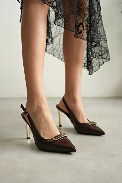 Mulini Women's Bitter Brown Buckle Heeled Shoes Tr08Ms34C