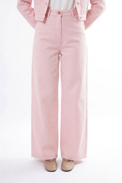 Ceremony Wide Leg Denim Trousers 350 Pink