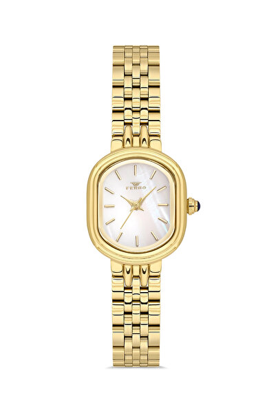 FERRO ساعة يد نسائية صفراء FL88743A-B مقاومة للماء حتى 3 ATM مع ضمان لمدة عام...