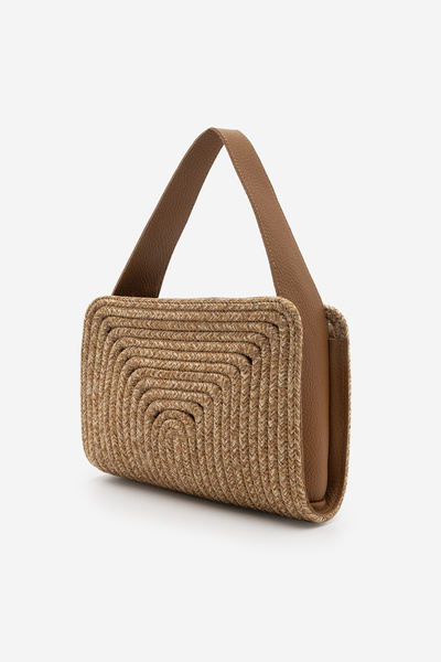 Marjin Жіноча сумка-клатч ручної в'язки на блискавці та портфоліо, скульптурн...