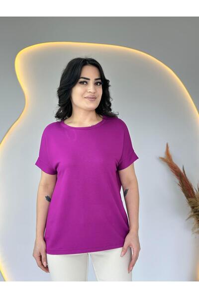 Aysel Boutiquee Nice Mor Arkası Dantelli Viskon Bluz D021