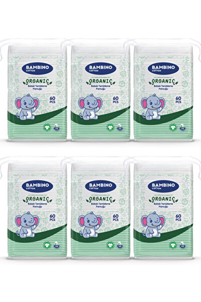 Bambino Cotton ORGANİC BEBEK TEMİZLEME PAMUĞU X 6