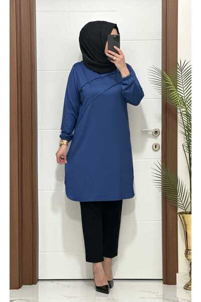 masalabiyem 12650 K 50 Indigo Cross Stone Tunic