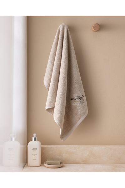 Madame Coco Arsor 100% Cotton Embroidered Face Towel - Beige - 50X76 cm