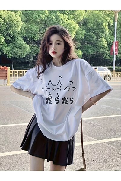 Toum Μπλουζάκι Urban Relax Kaomoji με στάμπα, Unisex, Oversize