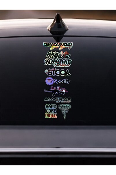 sticker مجموعة هولوغرام أوتو للزجاج الخلفي مقاس 40 × 15 سم - مجموعة ملصقات زج...