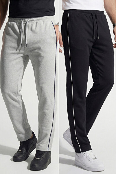 Veleno Men's 2-Piece Advantageous Pack Baggy Sweatpants with Elastic Waistband