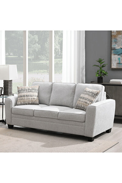 Roots Furniture كنبة كونفا رمادية مع وسادتين