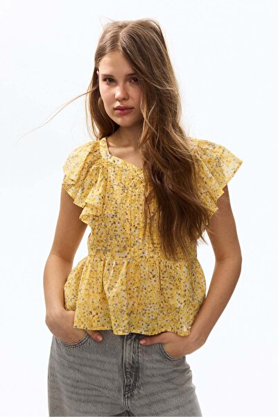 H&M Frill-trimmed cotton top