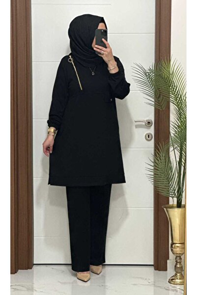 masalabiyem 9999 K 125 Black Zippered Oysho Set
