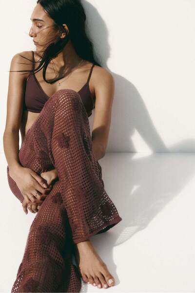 H&M Appliquéd cotton beach trousers