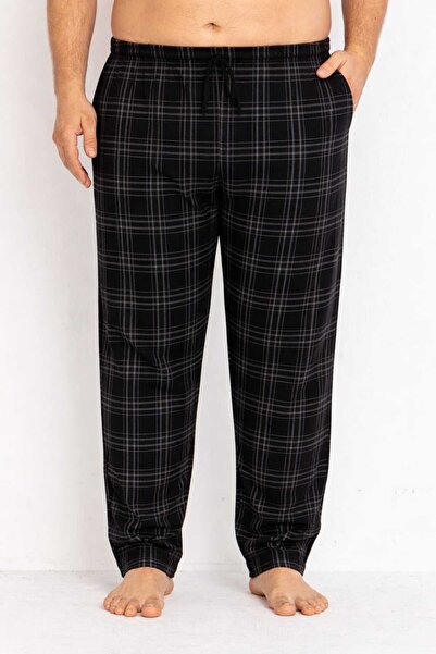 Tarık Men's 100% Cotton Combed Cotton Oversized Plaid Pattern Pajama Bottoms ...