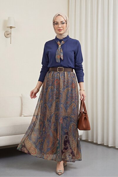 HİJABAYA Σετ με κουμπωτή φούστα και έθνικ σχέδια