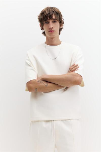 Pull & Bear سويت شيرت إنترلوك بأكمام قصيرة