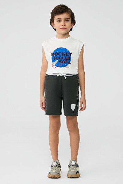 NBT JEANS BG Store Ανθρακί σορτς για αγόρια