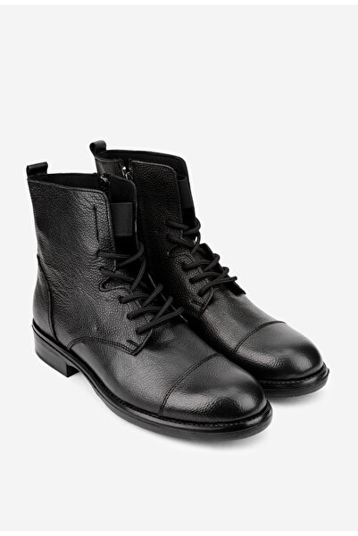 Dasha Men's black textured leather boots