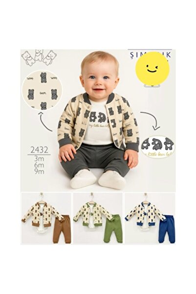 OEM Set de 3 piese: body, pulover cu capse și pantaloni pentru băieți