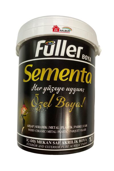 Ennalbur Sementa Özel Su Bazlı Saf Akrilik Boya 1 Litre Siyah