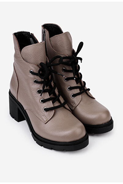 Dasha Women's taupe textured leather ankle boots