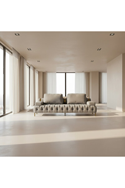 Roots Furniture أريكة ثلاثية المقاعد رمادية اللون بتصميم التفتينج