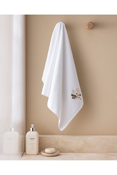 Madame Coco Selmor 100% Cotton Embroidered Face Towel - White - 50X76 cm