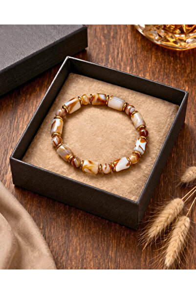 SUFİ TESBİH & ESANS VE HEDİYELİK Natural Agate Stone Bracelet – Handmade Styl...