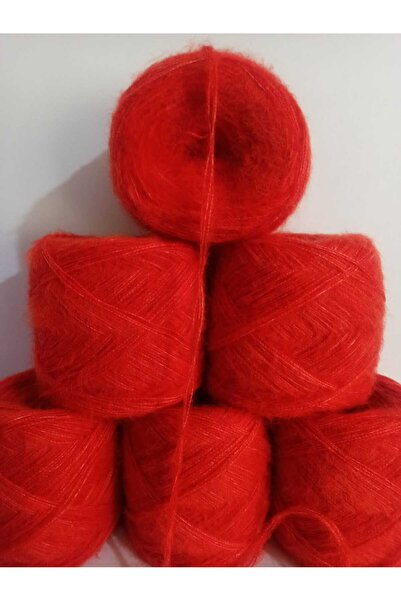 İPEK YÜN İPLİK DÜNYASI Angora Knitting Yarn 3 Ply (Orange, Dark Coral) 100Gr