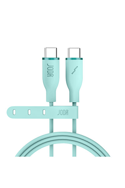 Joda كابل سيليكون USB-C إلى USB-C بطول 1 متر وقوة 60 واط باللون الأخضر