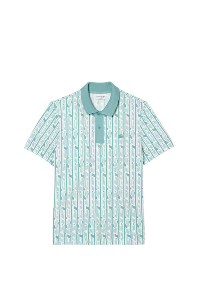 Lacoste Active Men's Regular Fit Printed Green Polo T-Shirt Ph5655.Cr5