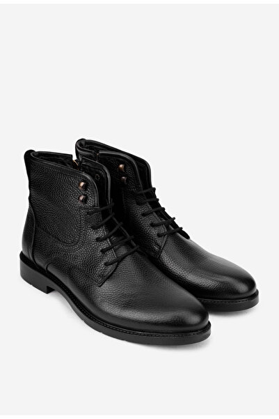 Dasha Men's black textured leather boots