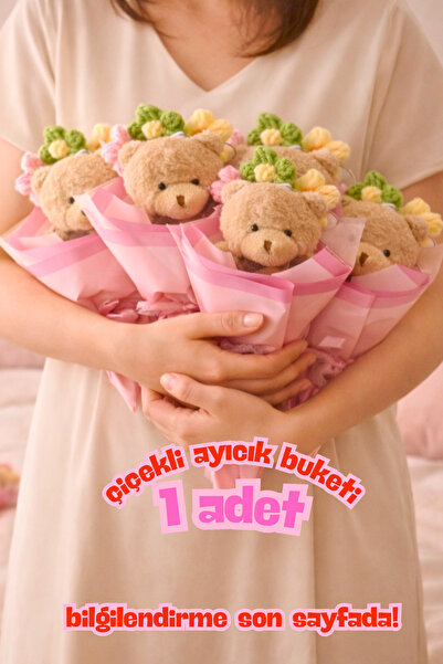 glowoow Ayıcıklı Mini Buket Solmayan Çiçekli Hediye – Sevgiliye Özel Sürpriz ...