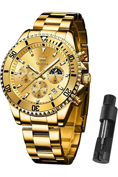 OLEVS Men Watch, Big Dial Watches for Men Stainless Steel Watch with Day Wate...