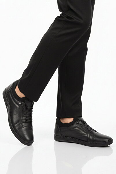 AYAKMOD Black Genuine Leather Gel Sole Anatomical Men's Casual Shoes 419 m