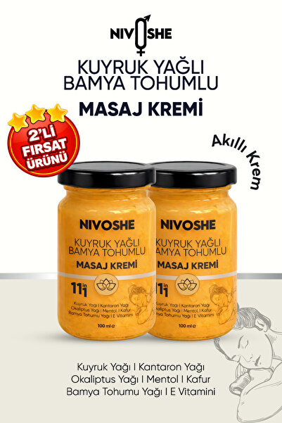 NIVOSHE Kuyruk Yağlı Bamya Tohumlu Rahatlatıcı Bel, Boyun, Kol, Sırt, Diz, İçin Ağrı ve Akıllı Masaj Kremi2