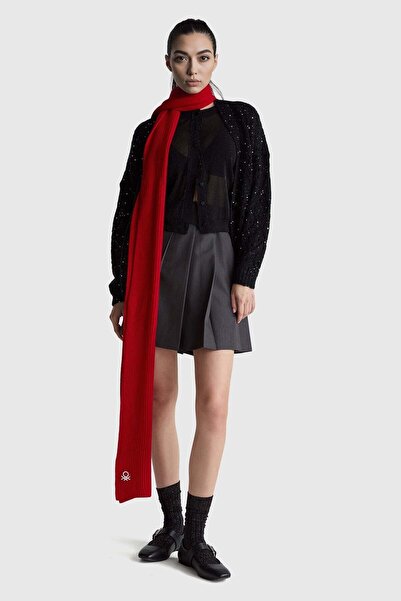 United Colors of Benetton Glitter Buttoned Crew Neck Slim Fit Cardigan Model ...