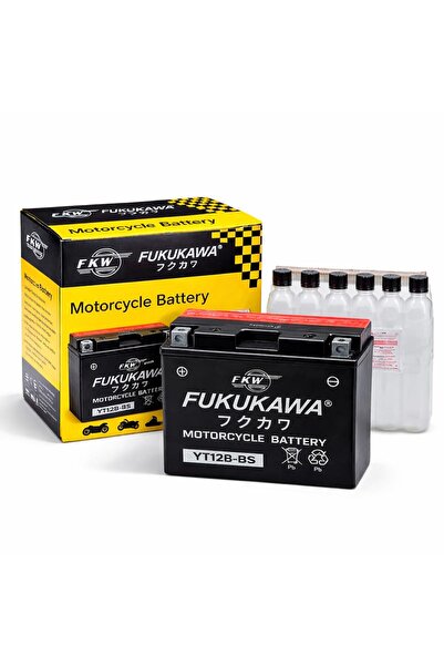 FUKUKAWA بطارية دراجة نارية YT12B-BS 12 فولت 12 أمبير ساعة AGM لا تحتاج إلى ص...