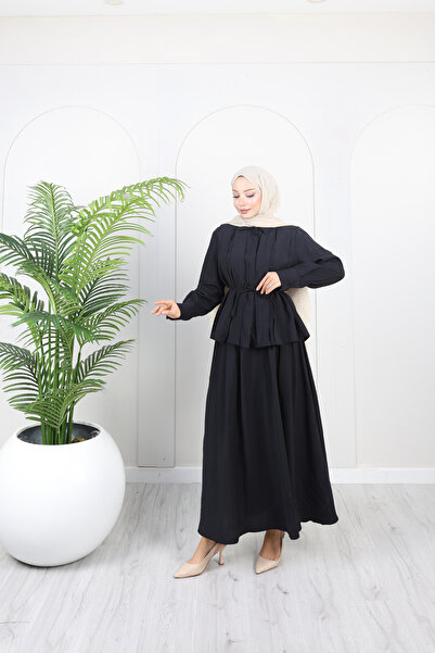 Moda Misali طقم حجاب نسائي مطوي برباط وتنورة