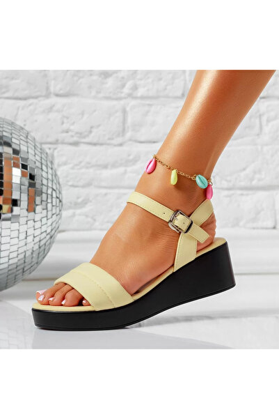 Zaira Women's Sandals with Platform Fantasy Yellow #15194 - 39